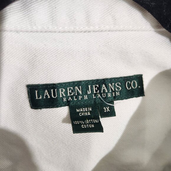 Ralph Lauren Jean Jacket 3X White - Picture 2 of 16